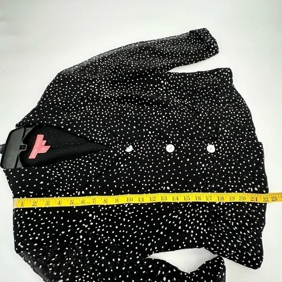 Maggie Boutique Vintage Black/White 100% Silk Lined Blouse Women’s Size 14 - Picture 12 of 14